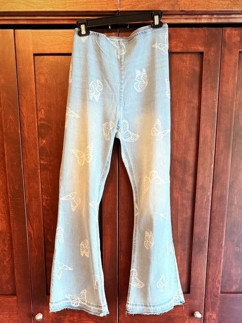 No Boundaries Light Blue Butterfly Flare Jeans